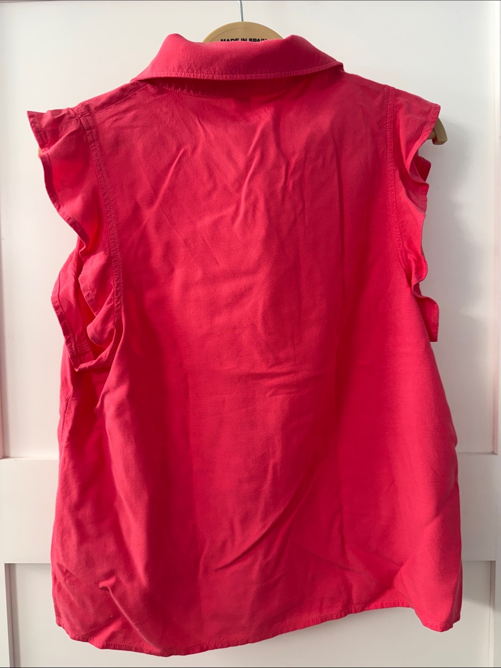 cloth & stone Pink Ruffle Cap-Sleeve Button Front Blouse - Picture 10 of 11